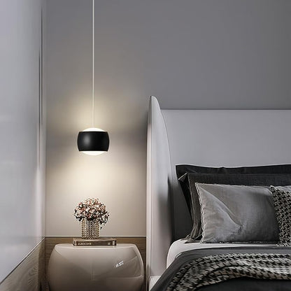 Modern LED Dimmable Pendant Light fixtures,Mini Island Pendant Lighting for Kitchen Island Dinning Room,Bedroom,Bar, Kitchen Island Ceiling Hanging Light Fixtures(black-3-Pack)