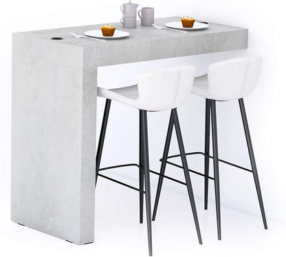 Mobili Fiver, Evolution Peninsula with Wireless Charger 47.2 x 23.6 in, Concrete Effect, Grey, Made in Italy