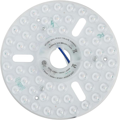 22W 6.3'' LED Retrofit Light Kit for Ceiling Fan Light Replacement Panel PCB Color Temperature Adjustable 3000K 4500K 6000K 2420LM 120V CRI90 Dimmable