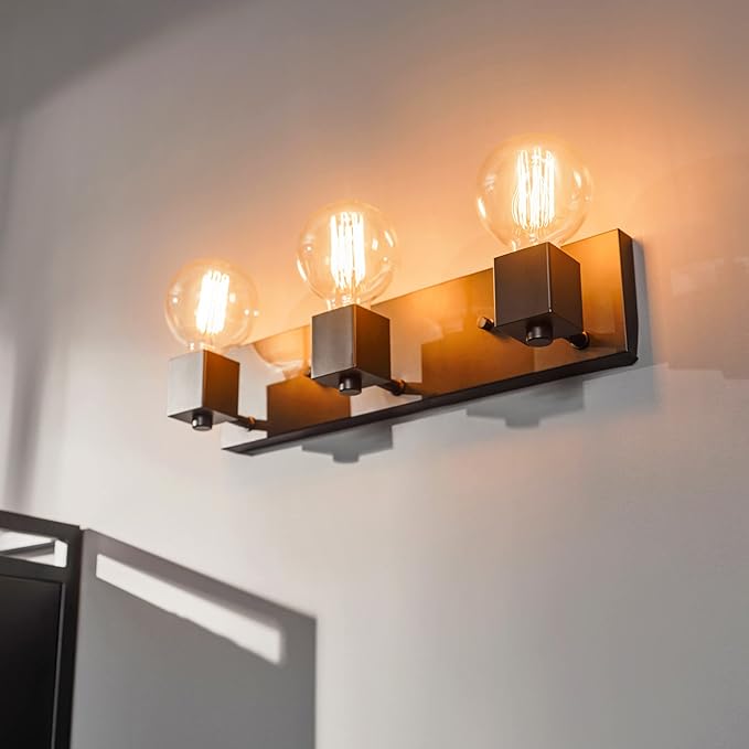 GLOBE Electric 63000005 18" 3-Light Vanity Light, Matte Black