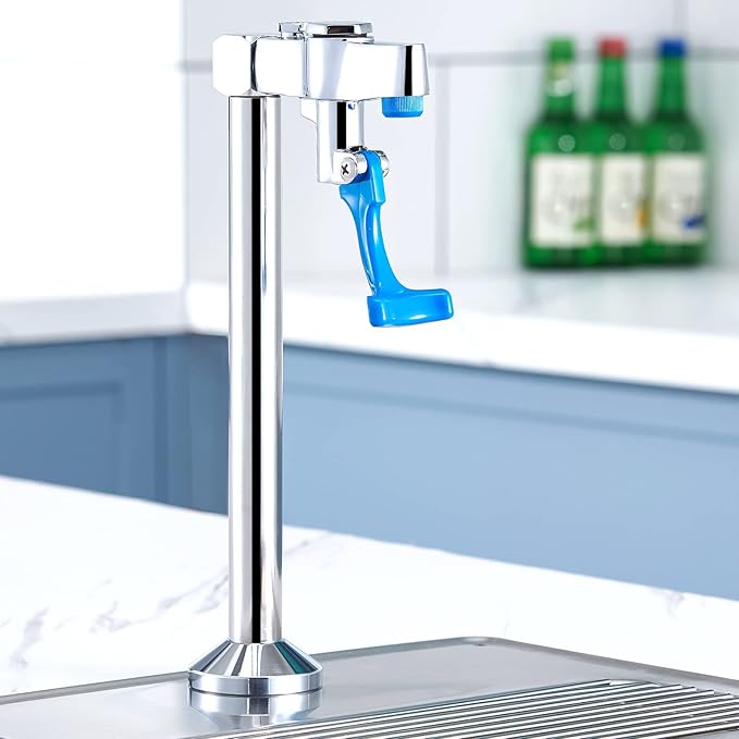 Glass Filler 14.5 Inches Deck Mount Faucet Glass Filling Station Water Station for Restaurants Kitchen Bar G1/2" Male with 3 Connector Adapter Brass Structure