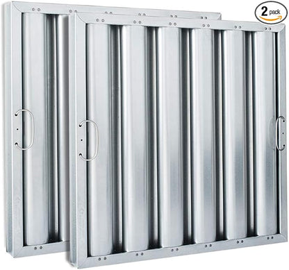 Kleen-Gard Aluminum Commercial Kitchen Hood Filter, Range Hood Baffle Grease Filter for Restaurant Kitchen Exhaust Hoods, 20H x 25W | Actual Size: 19.5H x 24.5W x 1.88D inches | (Pack of 2)