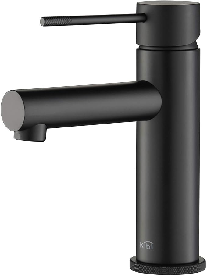KIBI KBF1010 Solid Brass Single Handle Single Hole Circular X Faucet for Bathroom Sink | High Arc Faucet Spout | Durable Matte Black Finish | Corrosion and Rust Resistant