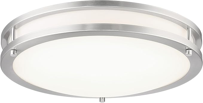 Minka Lavery 714-84-L Lavery LED Flush Mount, 1-Light, 20 Total Watts, 13.75-in H x 3.63-in W, Brushed Nickel