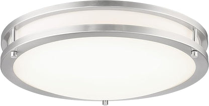 Minka Lavery 714-84-L Lavery LED Flush Mount, 1-Light, 20 Total Watts, 13.75-in H x 3.63-in W, Brushed Nickel