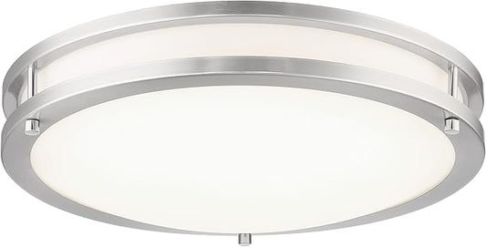 Minka Lavery 714-84-L Lavery LED Flush Mount, 1-Light, 20 Total Watts, 13.75-in H x 3.63-in W, Brushed Nickel
