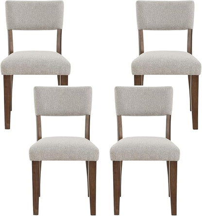 Farmhouse Dining Chairs Set of 2 - Upholstered Mid Century Armless Side Chairs with Back, Durable Polyester Fabric for Kitchen Island, Living Room, Restaurant