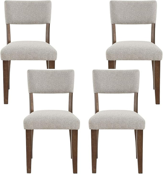 Farmhouse Dining Chairs Set of 2 - Upholstered Mid Century Armless Side Chairs with Back, Durable Polyester Fabric for Kitchen Island, Living Room, Restaurant