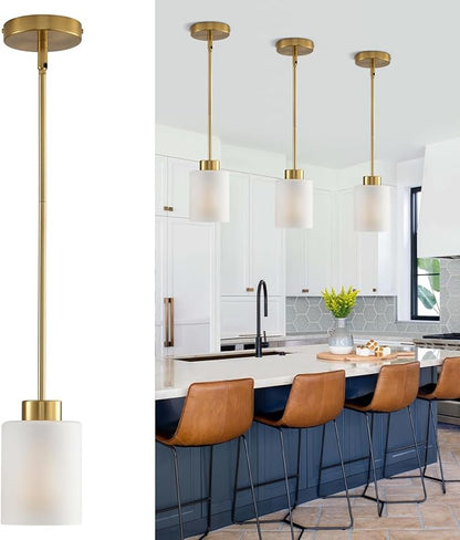 Modern Black Farmhouse Pendant Light with Glass Shade,Industrial Pendant Lighting, Adjustable Hanging Light Fixtures, Farmhouse Pendant Lighting