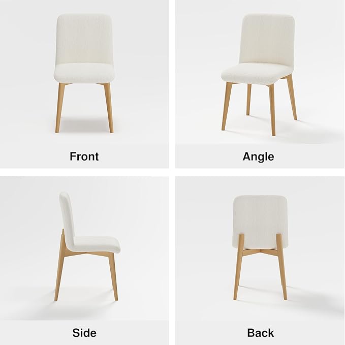Casaphoria Dining Chairs Set of 2, Modern Fabric Kitchen Chairs with Oak Wood Legs, Comfortable Dining Room Side Chairs for Home, Living Room, Restaurant