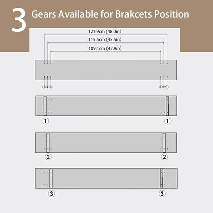 DINZI LVJ Long Wall Shelves, 55.1Inch Wall Mounted Shelves Set of 2, Extra Large Floating Storage Ledges with Sturdy Metal Brackets for Living Room, Bathroom, Bedroom, Kitchen, Espresso