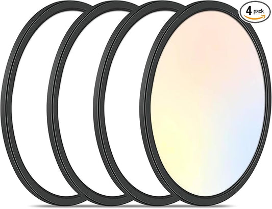 LED Flush Mount Ceiling Lights Dimmable 12Inch 3200LM 24Watt, 3000K 4500K 6000K, Low Profile Surface Mount Slim Light Fixtures Black, Thin Flat LED Panel Lights for Bedroom Bathroom Hallway, 4 Packs