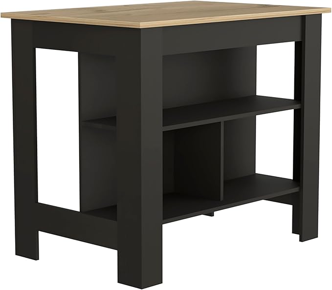 Modern Dining TableExpandable with Shelves Kitchen Island Counter Console Adjustable Sturdy Stable Easy Clean Luxury Living Decor,Black