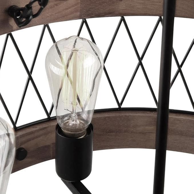 A Million D20'' Farmhouse Chandelier, 6-Light Adjustable Dining Room Light Fixture Kitchen Island Lighting, Rustic Drum Chandelier Hanging Lights for Entryway Foyer Bedroom Living Room