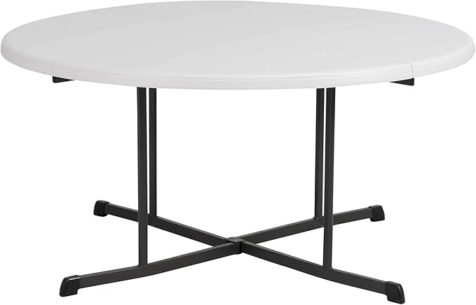 Lifetime 80806 Commercial Round Fold-in-Half Table, 60-Inch, Almond