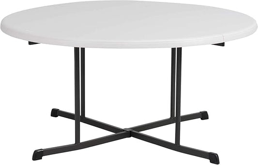 Lifetime 80806 Commercial Round Fold-in-Half Table, 60-Inch, Almond
