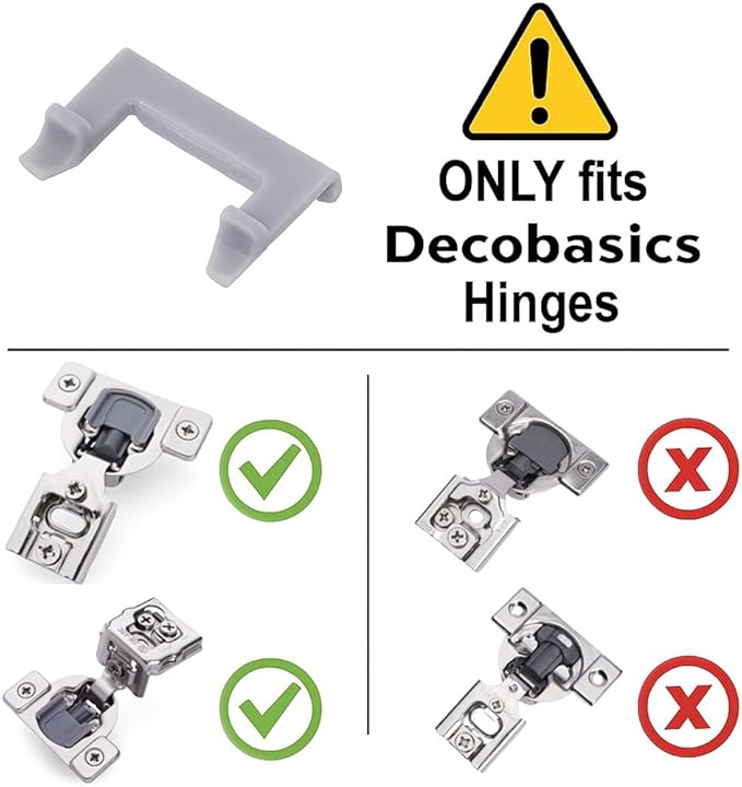 (Decobasics ONLY) Cabinet Restrictor Clips (40 Pack)- 86° Degree Angle Cabinet Door Hinge Restrictor Clip for Soft Close Hinge-90° Opening Kitchen Soft Close Cabinet Hinges Restraints Restriction Clip