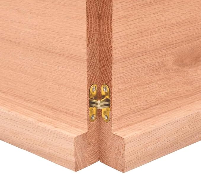 47"x24" Solid Oak Foldable Tabletop Light Brown Live Edge Butcher Block Countertop for Dining Room Kitchen Office Compact Storage