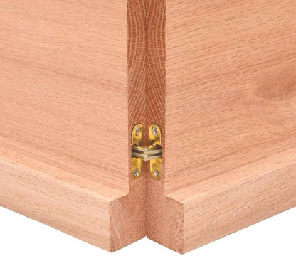 Solid Oak Table Top 70.9 x 23.6 in Live Edge Butcher Block Desktop Foldable Wood Counter for Dining Room Study Craft Workbench