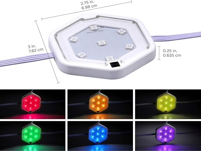 PureOptics LED 5-Pack Color Changing LED Puck Light Kit with Remote (LEDUC-PUCK-5RGB)