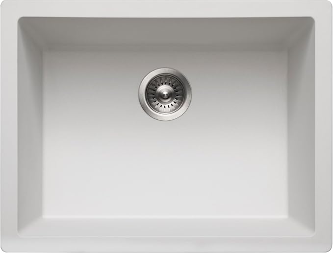 Houzer Cassiano Cloud Granite Composite Kitchen Bar & Prep Sink - 24 Inch Undermount Single Bowl Sink, Durable & Versatile, Essential for Home & Apartment - G-300U CLOUD