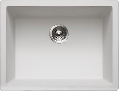 Houzer Cassiano Cloud Granite Composite Kitchen Bar & Prep Sink - 24 Inch Undermount Single Bowl Sink, Durable & Versatile, Essential for Home & Apartment - G-300U CLOUD