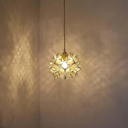 Bieye L10967 Petals Tiffany Style Stained Glass Ceiling Pendant Light with 8-inch Wide Lampshade (Clear, 8" Rose Lily)