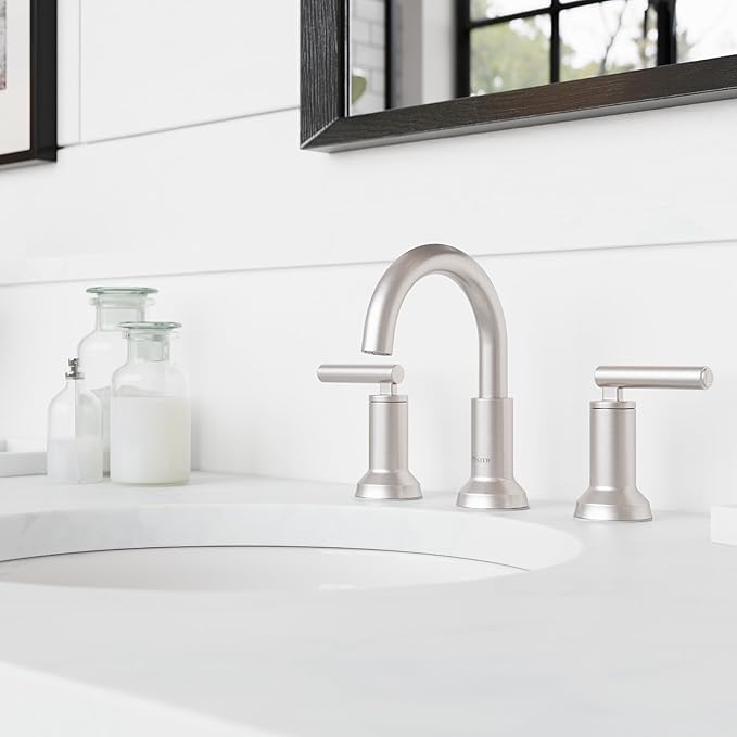 Pfister Capistrano Bathroom Sink Faucet, 8-Inch Widespread, 2-Handle, 3-Hole, NSF Certified, Spot Defense Brushed Nickel Finish, LF049CSOGS | (Pack of 3)