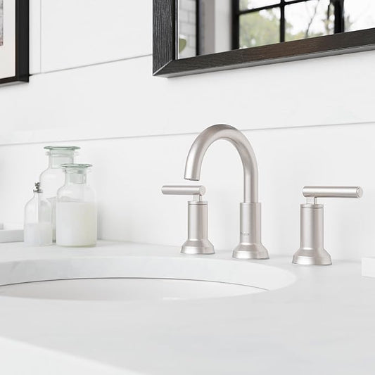 Pfister Capistrano Bathroom Sink Faucet, 8-Inch Widespread, 2-Handle, 3-Hole, NSF Certified, Spot Defense Brushed Nickel Finish, LF049CSOGS | (Pack of 3)