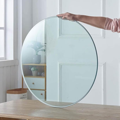40" Clear Round Glass Table Top, Thick Tempered Glass with Smooth Polished Edge – Ideal for Kitchen, Living Room, Office or Patio Table Replacement