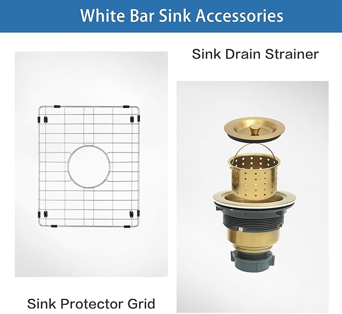 White Bar Sink Undermount,15 X 17 inch Small Composite Bar Sink,Granite Kitchen & Bar Sinks (White, 15" X 17")