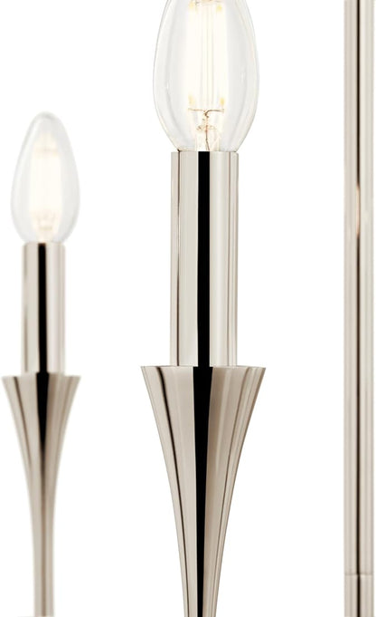 Kichler Alvaro 5-Light Chandelier, Soft Modern Light in Polished Nickel, for Dining Room, Office or Bedroom (19.25" x 30.25"), 52689PN
