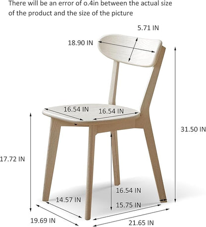 White Wood Dining Chairs Set of 2,FAS Grade Oak Dining Chairs, Sturdy Outer Sword-Leg Design in White Finish for Dining Room,Restaurant, Cafe, and Modern Home Kitchen,Easy Assembly,400 lb Capacity