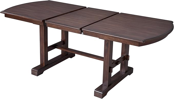 BROVAVE 78" Extendable Wooden Island Table, Rustic Dining Table with H Legs, Mid Century Dining Table for Home Kitchen, Cherry