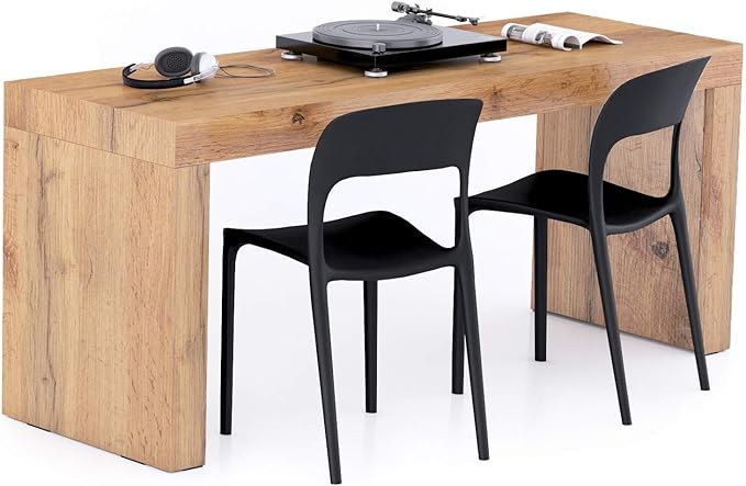 Mobili Fiver, Evolution Dining Table 70.9 x 23.6 in, Rustic Oak with Two Legs, Made in Italy