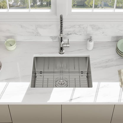 23 Inch Undermount Kitchen Sink - Beslend 23x18 Inch Undermount Sinks Stainless Steel Kitchen Sinks 16 Gauge Single Bowl Sink Bar Prep Sink