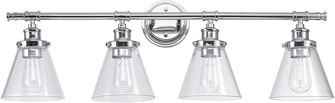 Globe Electric 51446 Parker, 4, Chrome Vanity Light, Bulb Not Included