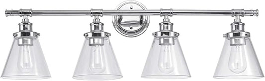 Globe Electric 51446 Parker, 4, Chrome Vanity Light, Bulb Not Included