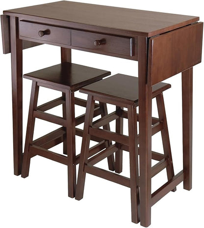Winsome Mercer Double Drop Leaf Table with 2 Stools
