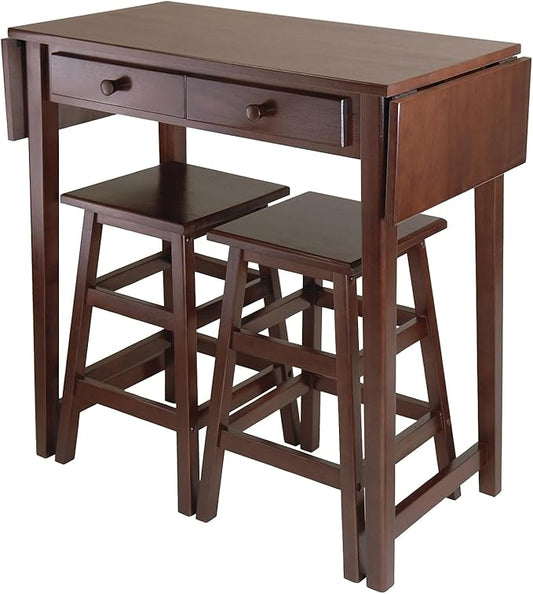 Winsome Mercer Double Drop Leaf Table with 2 Stools