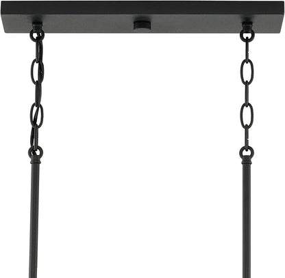 Progress Lighting Briarwood Collection 5-Light Dining Room Light Fixture, Farmhouse Style Modern Chandelier for Kitchen and Dining Room, 38" by 9", Black