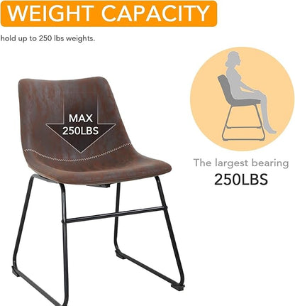 PayLessHere Dining Chairs Set of 2 Kitchen Chairs Living Room Chairs Counter Stools with Backs Leather Island (18 Inch)