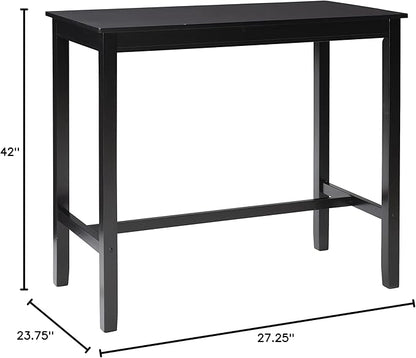 Linon 42 inch Bar Height Pub Claridge Table, Black