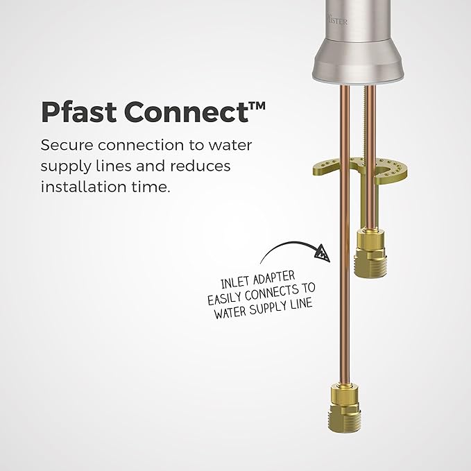 Pfister Capistrano Single Handle Bathroom Sink Faucet 1 Hole Brushed Nickel Finish with Push & Seal Drain NSF Certified WaterSense Compliant Vanity Faucet LF042CSOGS