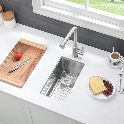 10 Inch Bar Sink Undermount-VASOYO 10x18 Small Kitchen Sink Undermount Wet Bar Sinks 16 Gauge Stainless Steel Single Bowl Small Rv Sinks Outdoor Basin with Bottom Grid