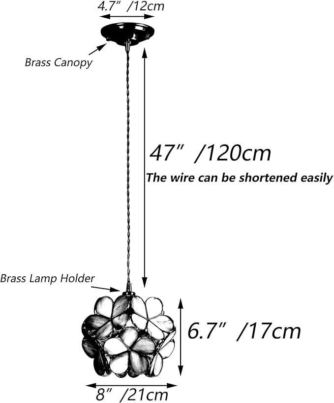 Bieye L10921 Petals Tiffany Style Stained Glass Ceiling Pendant Light with 8-inch Wide Lampshade (Orange, 8" Rose Lily)