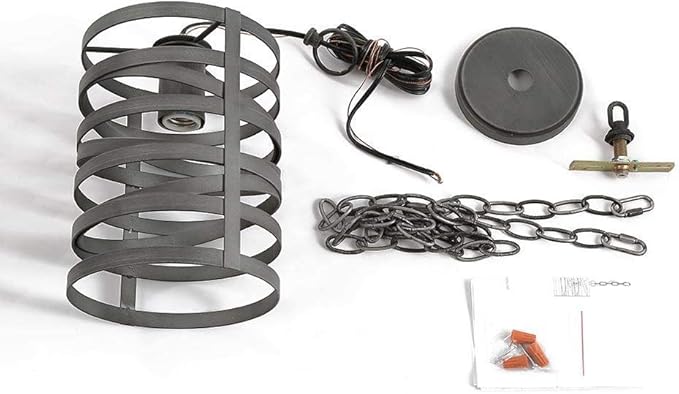 LNC Pendant Lighting for Kitchen Island, Rustic Farmhouse Pendant Light for Dining Room with Dark Silver Painted Finish, W 7" x H 12"