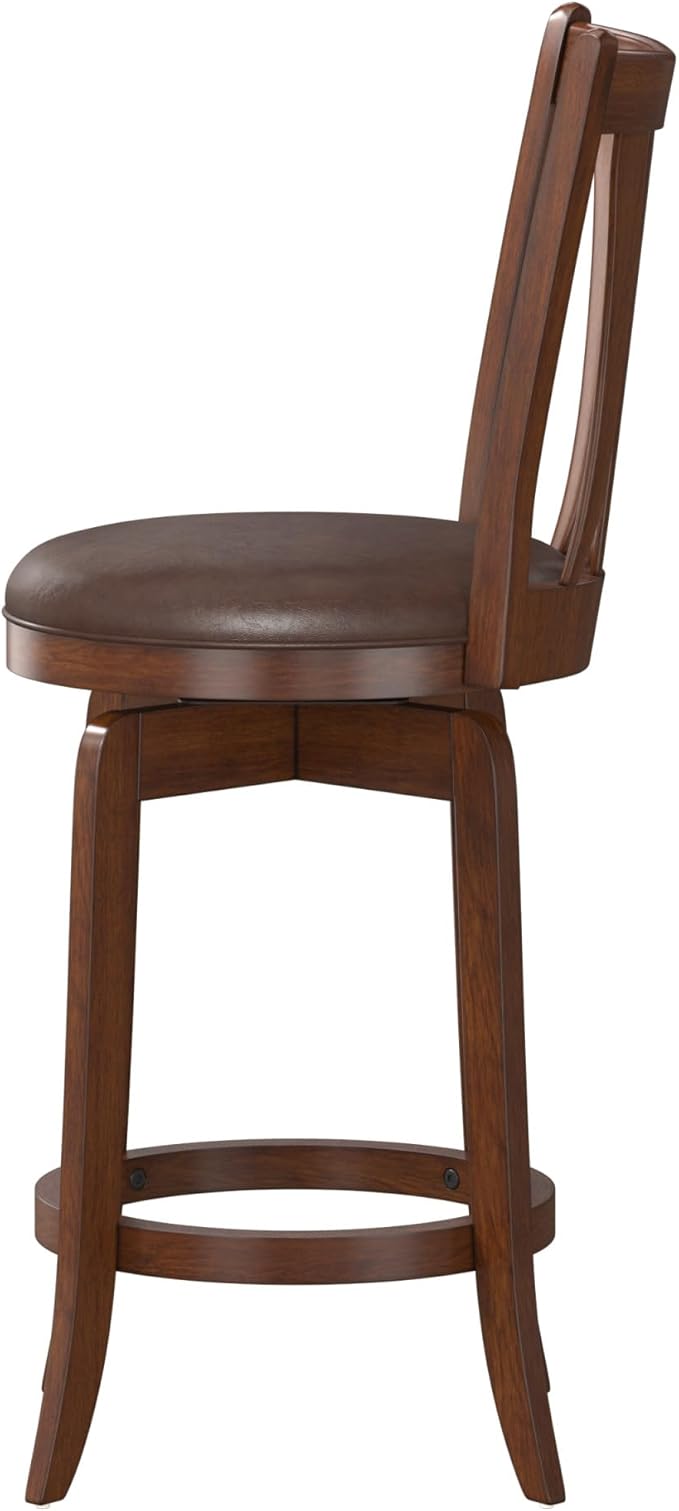 Hillsdale 25.5" Savana Wood Swivel Counter Height Stool, Cherry