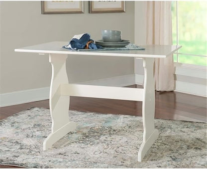 Riverbay Patio Conversation Indoor 3 Piece Kitchen Corner Nook Table Booth Bench Breakfast Dining Set in Capri Blue