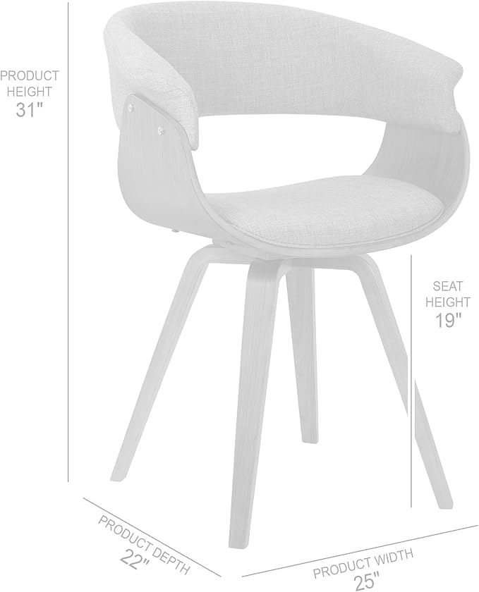 Armen Living Summer Modern Chair in Charcoal Fabric and Walnut Wood - Set of 2